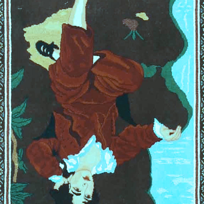 Machine Washable Persian Light Blue Traditional Rug, wshtr4727lblu