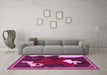 Machine Washable Persian Pink Traditional Rug in a Living Room, wshtr4727pnk