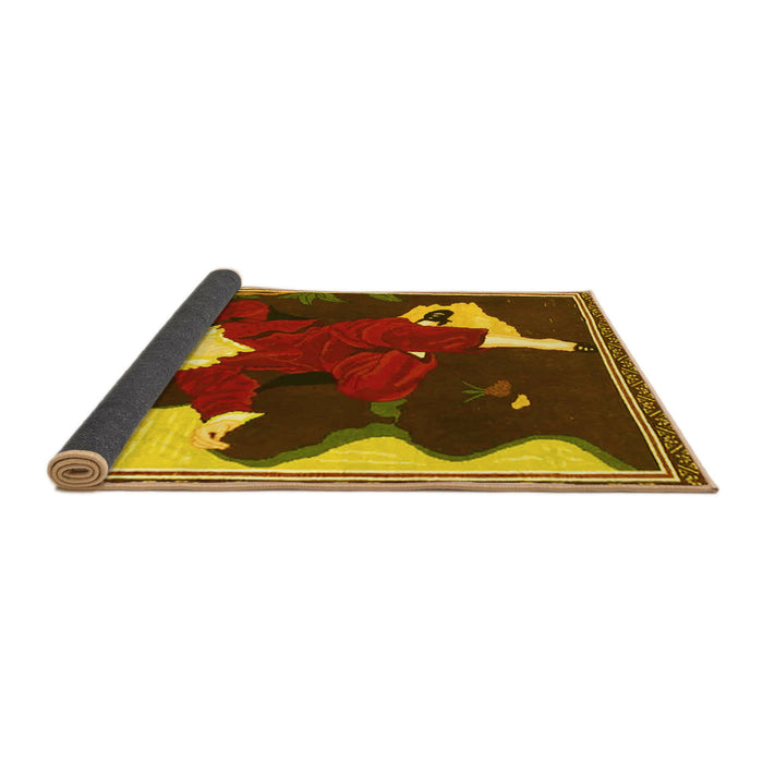 Sideview of Persian Yellow Traditional Rug, tr4727yw