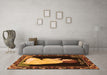 Machine Washable Persian Orange Traditional Area Rugs in a Living Room, wshtr4728org