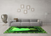 Machine Washable Persian Green Traditional Area Rugs in a Living Room,, wshtr4728grn