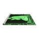 Sideview of Machine Washable Persian Emerald Green Traditional Area Rugs, wshtr4728emgrn