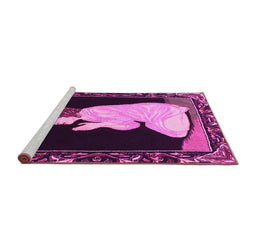 Sideview of Machine Washable Persian Pink Traditional Rug, wshtr4728pnk