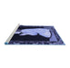 Sideview of Machine Washable Persian Blue Traditional Rug, wshtr4728blu