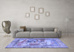 Machine Washable Persian Blue Traditional Rug in a Living Room, wshtr4729blu