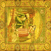 Square Persian Yellow Traditional Rug, tr4729yw