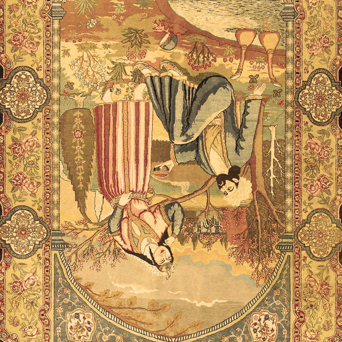 Machine Washable Persian Brown Traditional Rug, wshtr4729brn