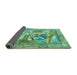 Sideview of Persian Turquoise Traditional Rug, tr4729turq