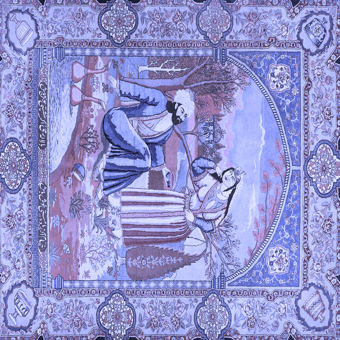 Square Persian Blue Traditional Rug, tr4729blu