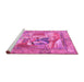 Sideview of Machine Washable Persian Pink Traditional Rug, wshtr4729pnk