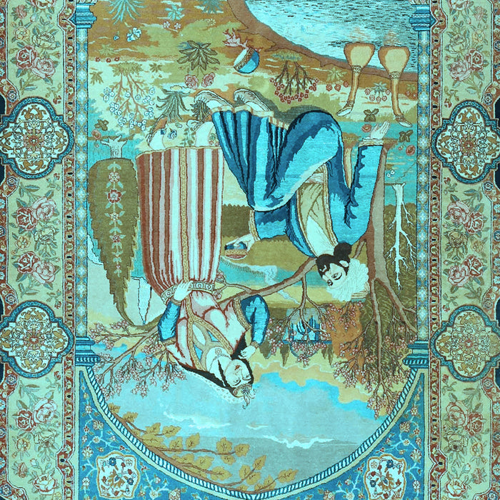 Persian Light Blue Traditional Rug, tr4729lblu