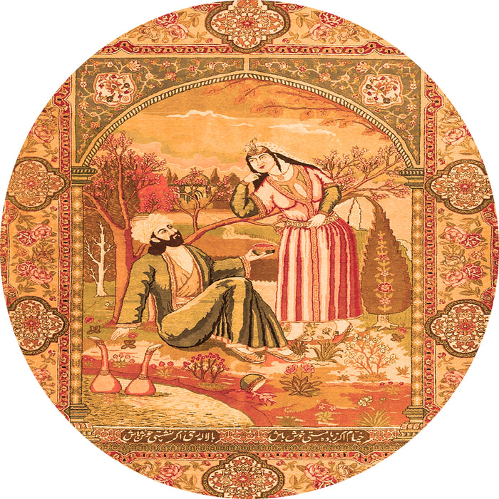 Machine Washable Persian Orange Traditional Area Rugs, wshtr4729org