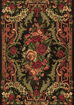 Medallion Brown French Rug, tr472brn