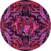 Round Medallion Pink French Rug, tr472pnk