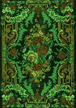Medallion Green French Rug, tr472grn
