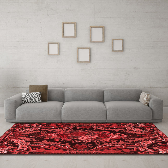 French Red Washable Rugs