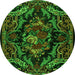 Square Medallion Green French Rug, tr472grn