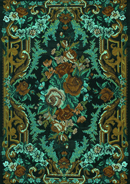 Medallion Turquoise French Rug, tr472turq