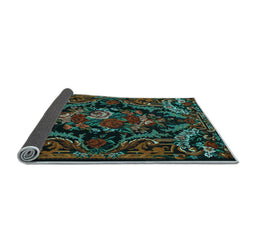 Sideview of Medallion Light Blue French Rug, tr472lblu