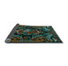 Sideview of Medallion Light Blue French Rug, tr472lblu