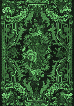 Medallion Emerald Green French Rug, tr472emgrn