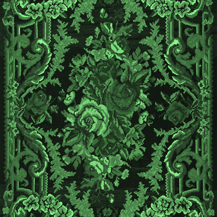 Medallion Emerald Green French Rug, tr472emgrn