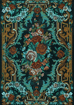 Medallion Light Blue French Rug, tr472lblu