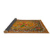 Sideview of Traditional Mahogany Brown Medallion Rug, tr473