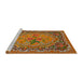 Sideview of Machine Washable Traditional Mahogany Brown Rug, wshtr473