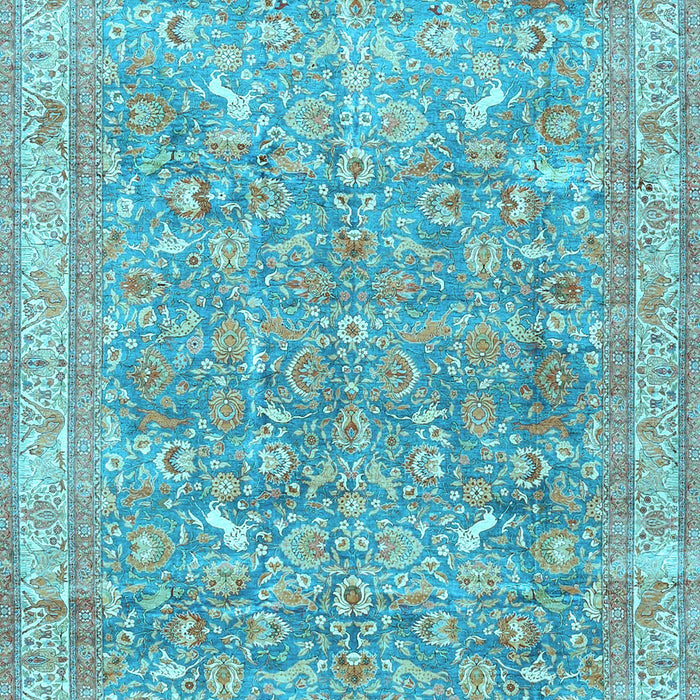 Machine Washable Persian Light Blue Traditional Rug, wshtr4730lblu