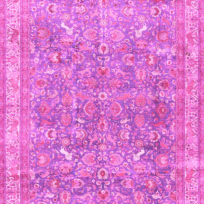 Machine Washable Persian Pink Traditional Rug, wshtr4730pnk