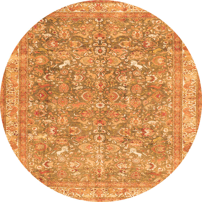 Square Persian Orange Traditional Rug, tr4730org