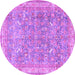Round Persian Purple Traditional Rug, tr4730pur