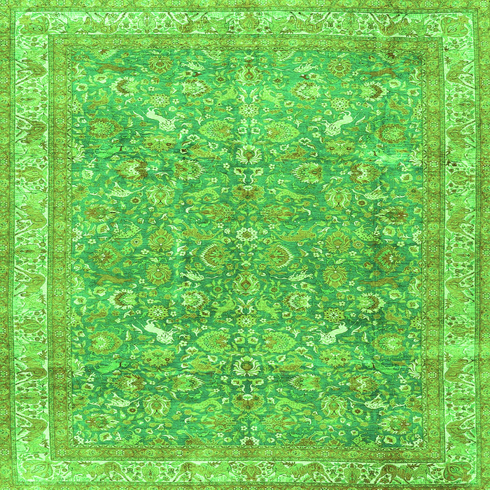 Serging Thickness of Persian Green Traditional Rug, tr4730grn