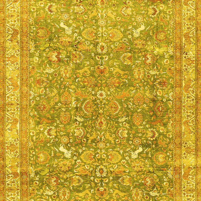 Machine Washable Persian Yellow Traditional Rug, wshtr4730yw