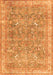 Serging Thickness of Machine Washable Persian Orange Traditional Area Rugs, wshtr4730org