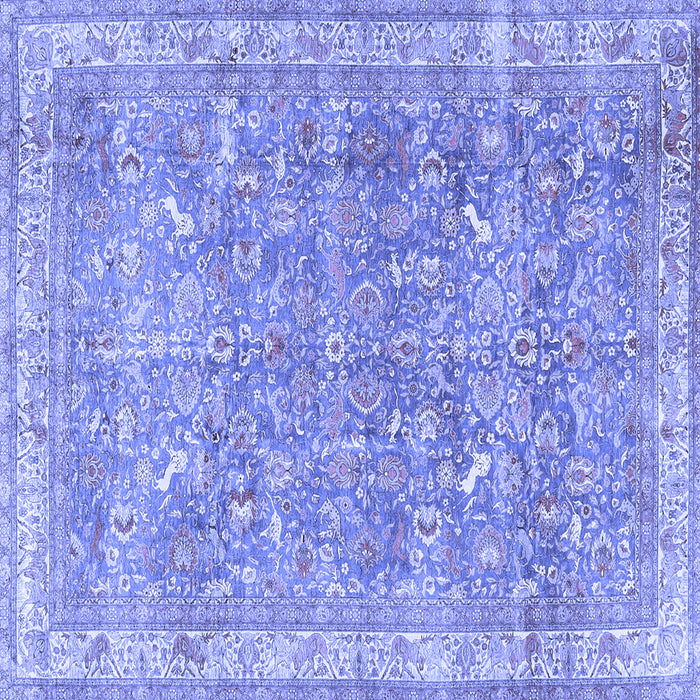 Square Persian Blue Traditional Rug, tr4730blu