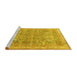 Sideview of Machine Washable Persian Yellow Traditional Rug, wshtr4730yw