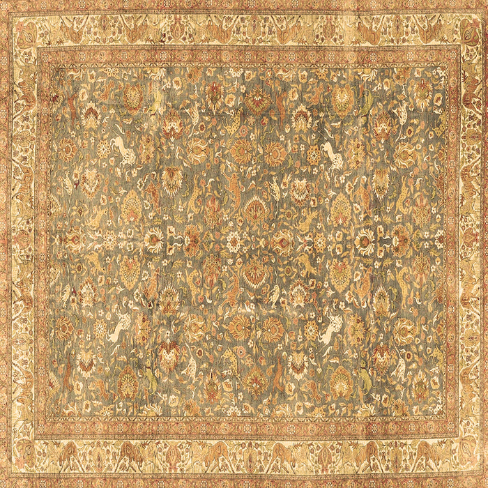 Square Machine Washable Persian Brown Traditional Rug, wshtr4730brn