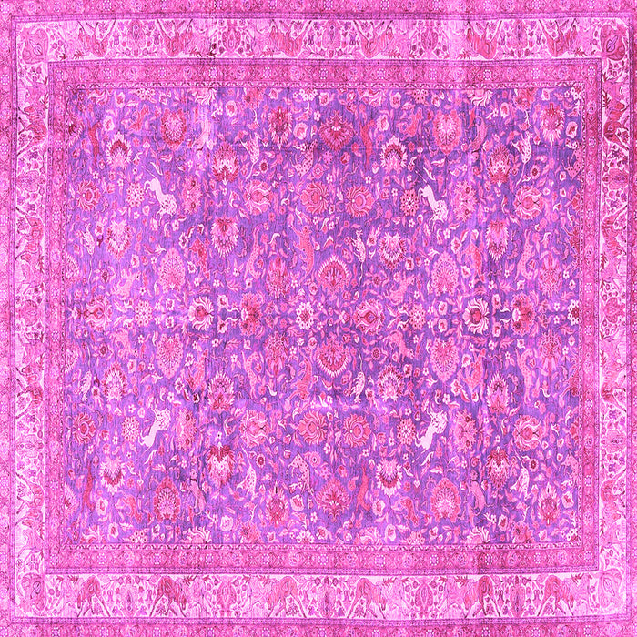 Square Machine Washable Persian Pink Traditional Rug, wshtr4730pnk
