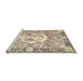 Sideview of Machine Washable Traditional Dark Almond Brown Rug, wshtr4731