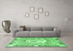 Machine Washable Persian Emerald Green Traditional Area Rugs in a Living Room,, wshtr4731emgrn