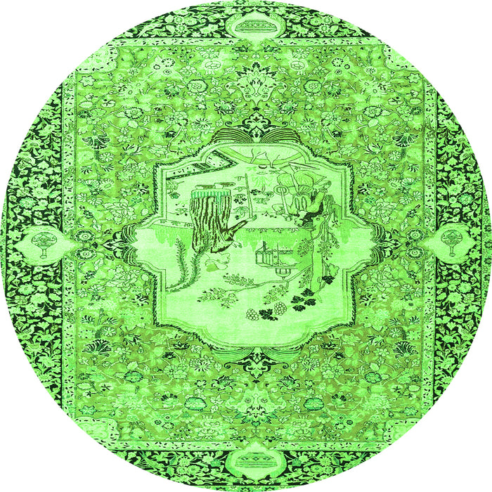 Machine Washable Persian Green Traditional Area Rugs, wshtr4731grn