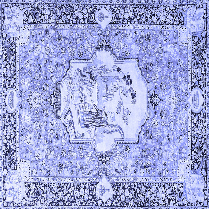 Square Persian Blue Traditional Rug, tr4731blu