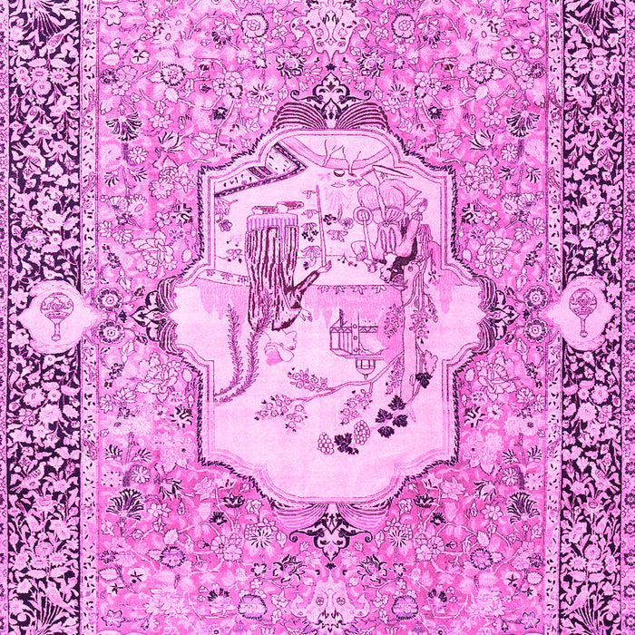 Machine Washable Persian Pink Traditional Rug, wshtr4731pnk