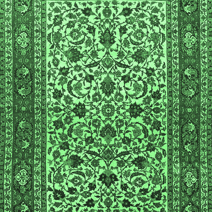 Machine Washable Persian Emerald Green Traditional Area Rugs, wshtr4732emgrn