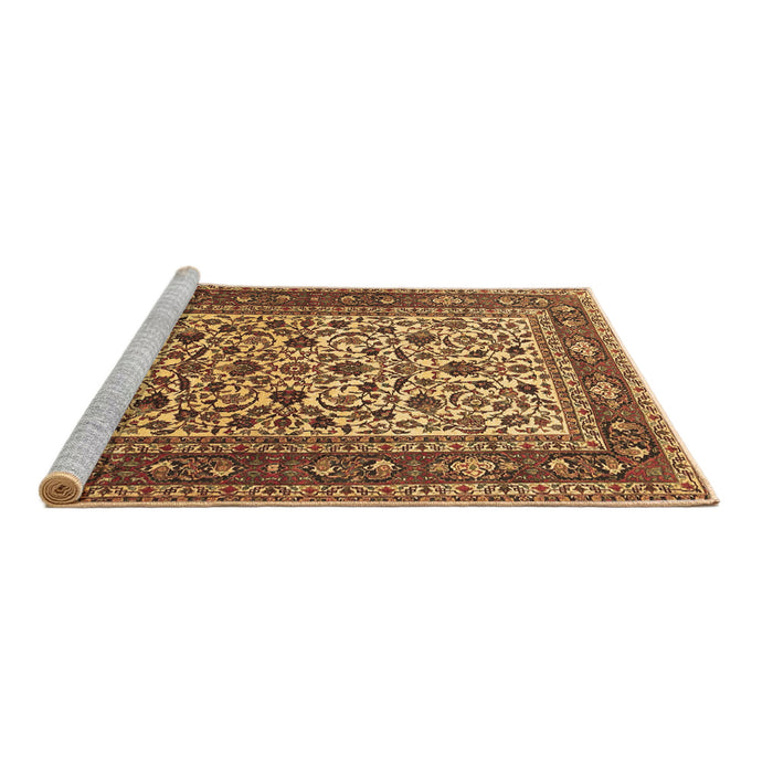 Sideview of Machine Washable Persian Brown Traditional Rug, wshtr4732brn