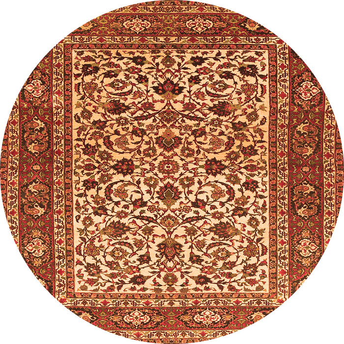 Machine Washable Persian Orange Traditional Area Rugs, wshtr4732org