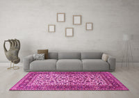 Machine Washable Persian Pink Traditional Rug, wshtr4732pnk