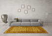 Machine Washable Persian Yellow Traditional Rug in a Living Room, wshtr4732yw